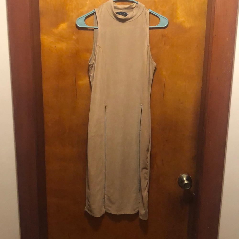 Long Slit Suede Tank